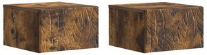 VidaXL Fali oldaltábla 2 pcs Füstös Tölgy 34,5 x 33 x 20 cm Szerelt Fa