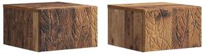 VidaXL Fali oldaltábla 2 pcs Antik Fa 34,5 x 33 x 20 cm Szerelt Fa