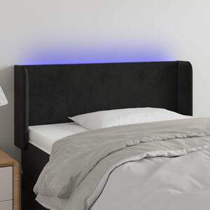 VidaXL fekete bársony LED-es fejtámla 93 x 16 x 78/88 cm