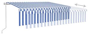 VidaXL kék és fehér automata napellenző redőnnyel 6 x 3 m