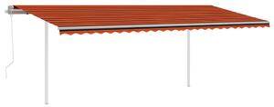 VidaXL narancssárga és barna automata napellenző póznákkal 6 x 3 m