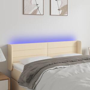 VidaXL krémszínű szövet LED-es fejtámla 147 x 16 x 78/88 cm