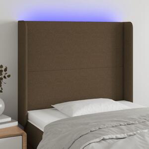 VidaXL sötétbarna szövet LED-es fejtámla 83x16x118/128 cm