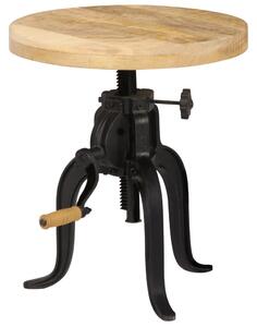 Tömör mangófa és öntöttvas kisasztal 45 x (45-62) cm
