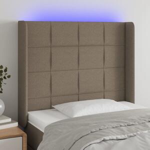 Tópszínű szövet LED-es fejtámla 83x16x118/128 cm