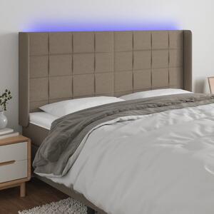 Tópszínű szövet LED-es fejtámla 163x16x118/128 cm