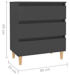VidaXL szürke forgácslap tálalószekrény 60 x 35 x 69 cm