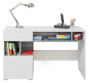 SIGMAR íróasztal, 125x76x55, fehér/beton