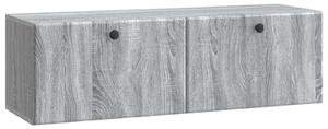 Fali TV szekrény 98 x 31 x 30 cm Szürke Sonoma Szerelt Fa