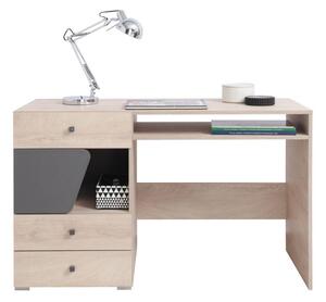 DELTARO íróasztal, 125x76x55, tölgy/antracit
