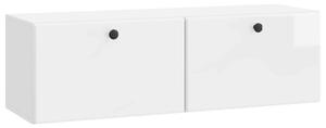 Fali TV szekrény 98 x 31 x 30 cm Magasfényű Fehér Szerelt Fa