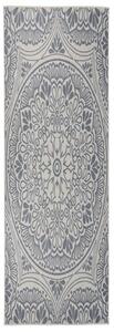 Kék mintás lapos szövésű kültéri szőnyeg 80 x 250 cm