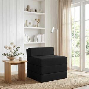 VidaXL Összecsukható kanapéágy Fekete 200 x 70 x 15 cm Szövet