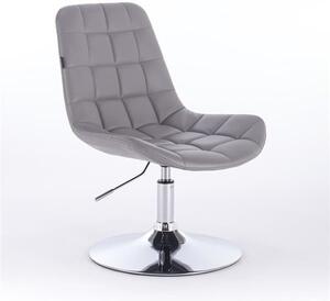 HR590N Szürke modern műbőr szék krómozott lábbal