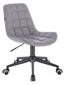 HR590K Szürke modern műbőr szék fekete lábbal
