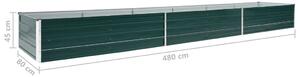 VidaXL zöld horganyzott acél kerti magaságyás 480 x 80 x 45 cm
