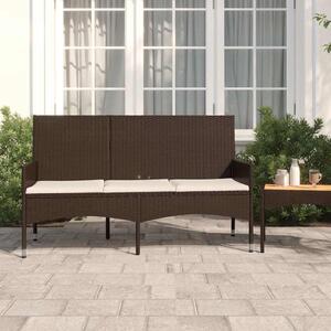 VidaXL 3 személyes barna polyrattan kerti kanapé párnával