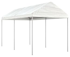 Fehér polietilén pavilon tetővel 4,46 x 2,28 x 2,69 m