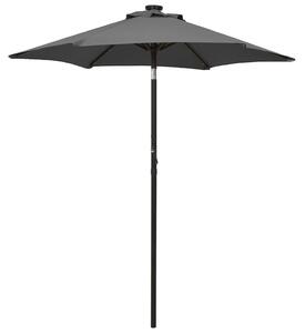 Antracitszürke alumínium napernyő LED-világítással 200 x 211 cm