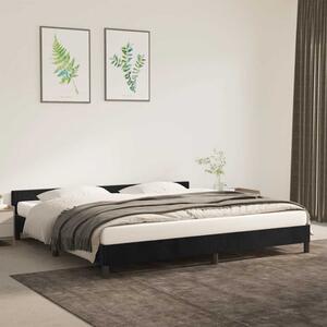 Fekete bársony ágykeret matrac nélkül 200 x 200 cm