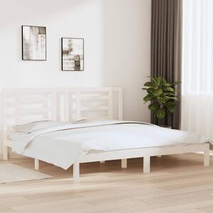 Fehér tömör fenyőfa ágy matrac nélkül 200 x 200 cm