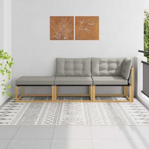 VidaXL Kültéri kanapé szett Fehér és Világosszürke 241,5 x 83 x 73 cm