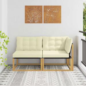 VidaXL Sarokkanapé egységek párnával Fehér 162,5 x 83 x 73 cm
