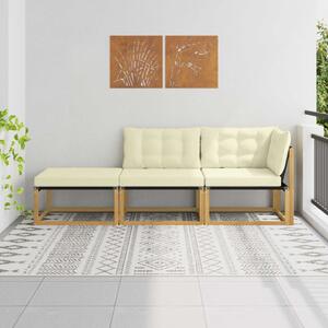 VidaXL Sarokkanapé egységek párnával Fehér 241,5 x 83 x 73 cm