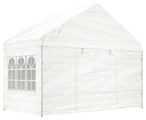 Fehér polietilén pavilon tetővel 4,08 x 2,23 x 3,22 m