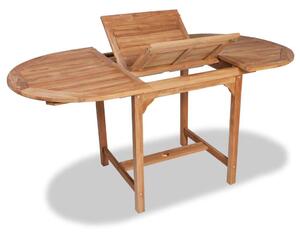 VidaXL tömör tíkfa kihúzható kerti asztal (110-160) x 80 x 75 cm