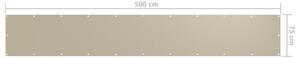 VidaXL bézs oxford-szövet erkélyparaván 75 x 500 cm