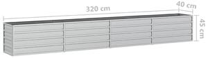 VidaXL ezüstszínű horganyzott acél kerti magaságyás 320 x 40 x 45 cm