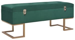 Zöld bársonypad tárolórekesszel 105 cm