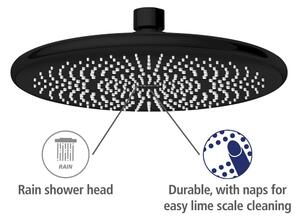 Fekete rozsdamentes acél zuhanyszett 120 cm Water Saving – Wenko