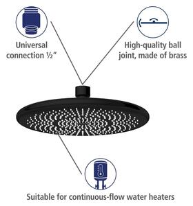 Fekete rozsdamentes acél zuhanyszett 120 cm Water Saving – Wenko