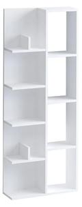 Polcos tároló könyvespolc 60x18x150cm fehér KH12-2