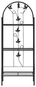 VidaXL háromszintes fekete vas virágtartó állvány 52 x 28 x 128 cm