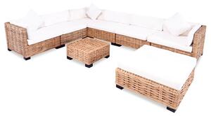 27 részes természetes rattan kanapészett