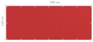 VidaXL piros HDPE erkélytakaró 120 x 300 cm