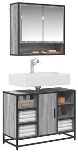 VidaXL szürke sonoma szerelt fa fürdőszobai mosdószekrény 80x33x60 cm