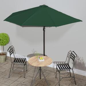 VidaXL zöld féloldalas erkély napernyő alumíniumrúddal 300 x 155 cm