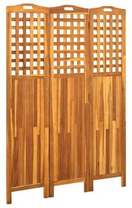 3 paneles tömör akácfa szobaelválasztó 121 x 2 x 170 cm