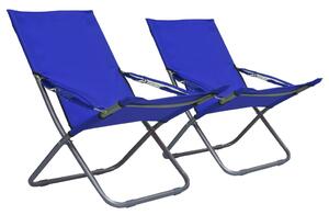 VidaXL 2 db összecsukható kék szövet strandszék