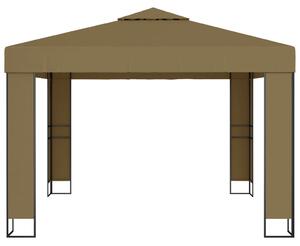 VidaXL tópszínű dupla tetős pavilon 3 x 3 x 2,7 m 180 g/m²