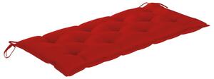 VidaXL tömör tíkfa hintaágy piros párnával 120 cm