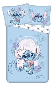 Kék egyszemélyes pamut gyerek ágyneműhuzat 140x200 cm Lilo and Stitch "Wave" – Jerry Fabrics