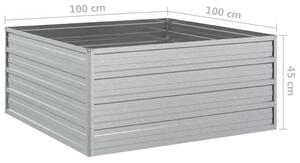VidaXL ezüstszínű horganyzott acél kerti magaságyás 100 x 100 x 45 cm