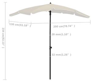 VidaXL homokszínű napernyő rúddal 200 x 130 cm