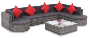 VidaXL 8 darabos szürke polyrattan kerti bútor szett párnákkal
