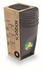 Sortibox szelektált hulladékgyűjtő 35 L , 3 db, szürke